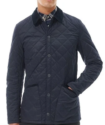 barbour checked heritage liddesdale quilted jacket Navy mqu1722ny92 Men’s Size M - Image 1 of 4