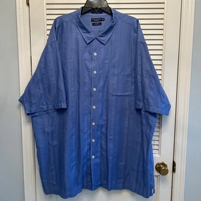 Daniel Cremieux 4XLT Tall Blue Tailored Fit Short Sleeve Button Up Shirt - Image 1 of 3