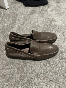 Italian Leather Loafers, Brown, Size 47 - Picture 1 of 6