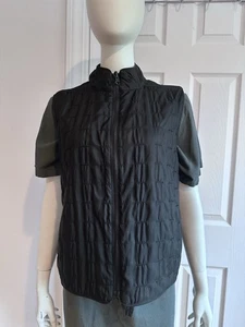 Chaleco negro Mycra Pac reversible para mujer bordado cremallera completa talla S/M - Imagen 1 de 13