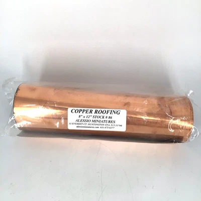 Copper Sheeting Alessio Miniatures For Crafting Dollhouse roof NOS 8” X 12” - Image 1 of 4
