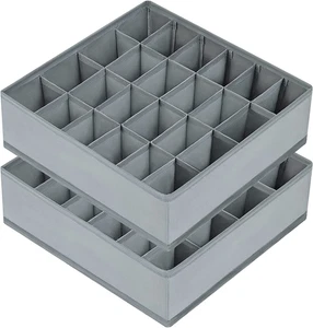 Sock Drawer Organizer Divider 2 Packs Underwear Organizer, 24 Cell Closet Organi - Picture 1 of 12
