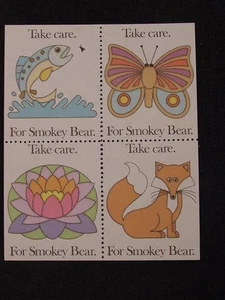 1982 Smokey Bear Poster Stamps SBr. 101(a)-104(a) - Picture 1 of 1