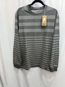 Neu PrAna Herren Gr. L Gravel Stripe Setu Crew Langarm Shirt Bio Baumwolle - Bild 1 von 11