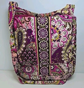 Vera Bradley Purse Crossbody Shoulder Pink Floral Paisley Magnetic Flap Quilted - Picture 1 of 6