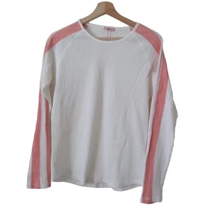 Top de mujer Udel New York manga larga blanco acanalado 100 % algodón grande - Imagen 1 de 6