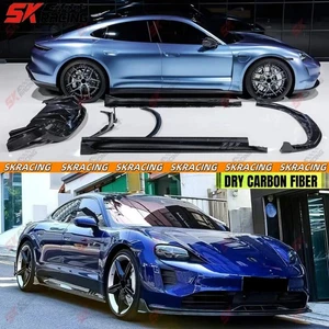 Kits de carrocería faldones laterales delanteros de carbono seco para Porsche Taycan 4S GTS 20-24 - Imagen 1 de 35