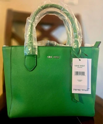 Womans Nine West Maysenn 绿色斜挎包钱包带可拆卸肩带 — 第 1/4 张图片