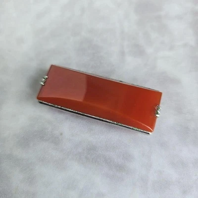 Kimono giapponese argento pietra naturale Obi cintura chiusura agata retrò Y8... - Immagine 1 di 4