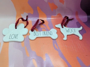 RAE DUNN ADDOBBI NATALIZI PER AMANTI DEI CANI (WOOF, AMORE, MIGLIORE AMICO) - Foto 1 di 2