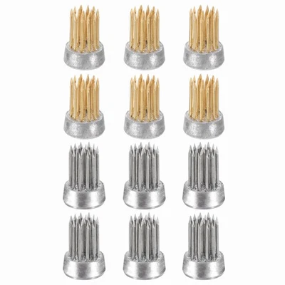 12 Pcs 0.6" Round Brass Floral Frogs Flower Arranger Holder Pin, Brass/Silver - Изображение 1 из 4