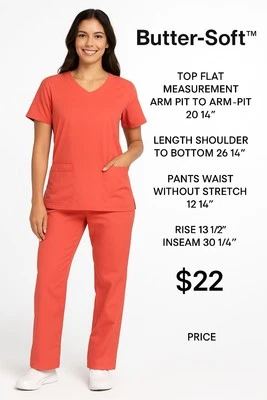 Conjunto Médico Butter-Soft UA Pequeño Coral Top y Pantalones Mezcla Algodón Comodidad Foto 1 de 4