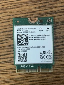 Intel Dual Band Wireless-AC 9560NGW WiFi Bluetooth Card – M.2 2230 - Picture 1 of 1