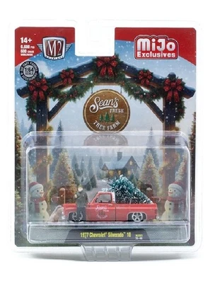 M2 1:64 Diorama Sean’s Fresh Tree Farm 1977 Chevrolet Silverado 10 w/ Sean & Dog - Image 1 of 4