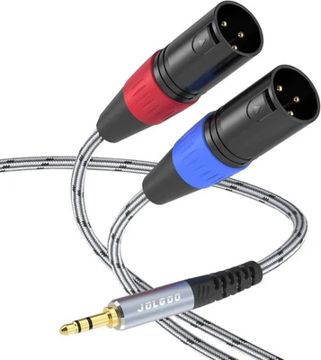 3.5 Mm TRS to Dual XLR Male Pro Stereo Breakout Cable, 1/8" TRS Stereo to 2 XLR - Image 1 of 4