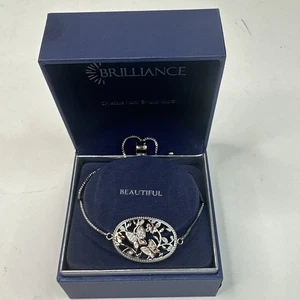 Brilliance Swarovski Crystal Butterfly Bracelet Lariat Closure Wrist Anklet NIB - Picture 1 of 7