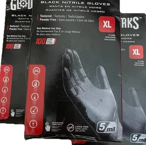 HD schwarze Nitrilhandschuhe XL, je 100 Stück, 3 Kartons (100 EA) - Bild 1 von 1