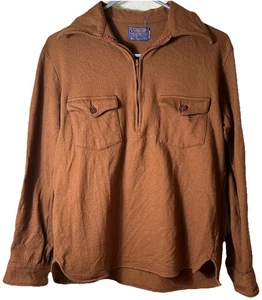 Pendleton Vintage 60er Jahre Damen braun 1/4 Reißverschluss Pullover Wolle Shirt großes Etikett USA - Bild 1 von 7