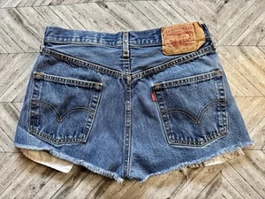 VTG Levi’s 501 XX Denim Shorts Womens 30 Outdoor Distressed Cut Off Jean Cowgirl - Picture 1 of 13