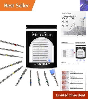 Juego de 10 brocas de diamante para uñas - 3/32 pulgadas para aseo superior de uñas Foto 1 de 4