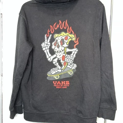 Vans Off The Wall Sudadera con Capucha Negra Pizzería Peace Of Pizza Juvenil YTH Talla L Foto 1 de 4