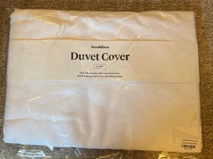 Brooklinen Luxe Duvet Cover 100% Cotton Full/ Queen Solid White DUV-F1S - Picture 1 of 2