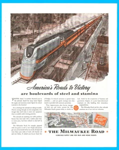 Milwaukee Road Railroad Kriegsanstrengung Transportkarte Panzer Vintage Druckanzeige 1943 - Bild 1 von 4