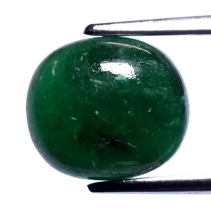 π 2.31ct 8.5x7.5mm Cushion Cabochon Natural Green Emerald - Zambia Gemstone - Picture 1 of 4