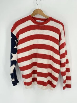 Suéter Perry Ellis Med Bandera Americana Algodón Tejido Suéter De Colección Foto 1 de 4