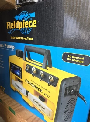 Bomba de vacío de doble etapa Fieldpiece VP87 8 CFM con sistema de cambio de aceite RunQuick Foto 1 de 2