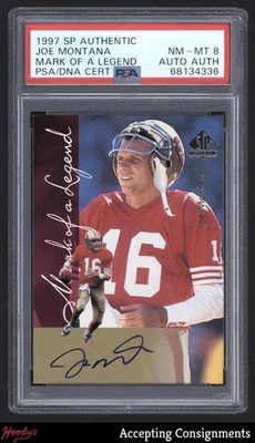 1997 SP Authentic Mark of a Legend #5 Joe Montana ON CARD AUTO PSA 8 NM-MT - Image 1 of 2