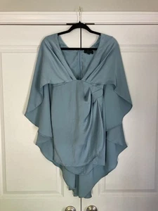Michael Costello x REVOLVE Colette Mini Dress Light Blue Cape Style Size Small - Picture 1 of 10
