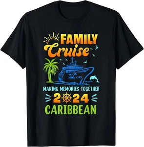 Caribbean Cruise 2024 Family Friends Group Vacation Matching Gift Unisex T-Shirt - Picture 1 of 3