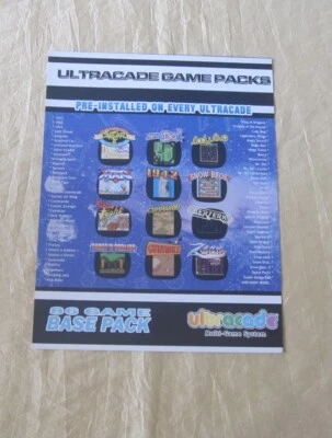 2004 ULTRACADE MULTI-GAME SYSTEM GAME PACKS VIDEO FLYER - Image 1 of 3