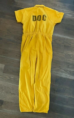 DOC Department Corrections Prison Prisoner Jail Inmate Uniform Jumpsuit Yellow - Image 1 of 4