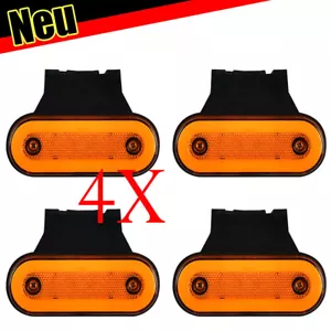 4 x LED Neon Seitenmarkierungsleuchten 12v 24v Orange Gelb PKW LKW Anhänger DE - Bild 1 von 12