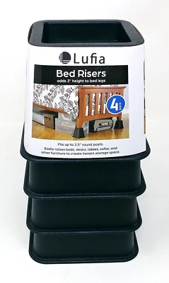 4 elevadores de muebles de cama Lufia elevadores de 3 pulgadas de alta resistencia para cama, mesa, sofá Foto 1 de 4