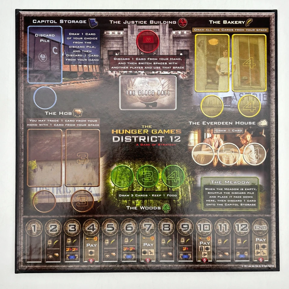 Tablero de juego The Hunger Games District 12 2012 piezas de repuesto piezas Foto 1 de 1