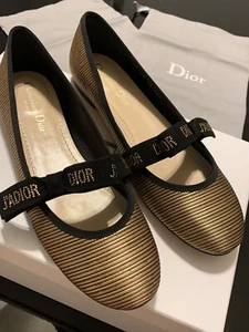 CHRISTIAN DIOR 'MISS J'ADIOR 35K Bronze flache Ballerinas Schleife 38,5 AUSVERKAUFT NEU - Bild 1 von 10