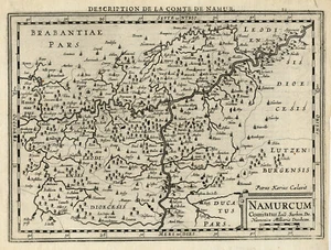 Antique Map-The province of Namurcum or Namur in Belgium-Hondius-Mercator-1634 - Picture 1 of 5