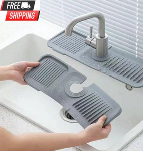 1pc Silicone Water Drain Mat/Anti-Slip Kitchen & Bathroom Sink Splash Guard Pad - Picture 1 of 6