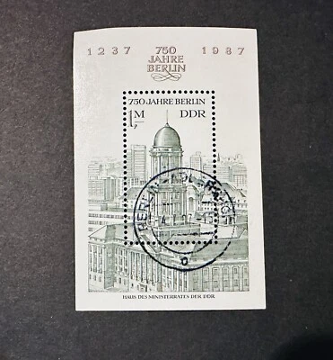 East Germany DDR 1987 750 YEAR OF BERLIN MINISHEET STAMP CTO Used - Image 1 of 2