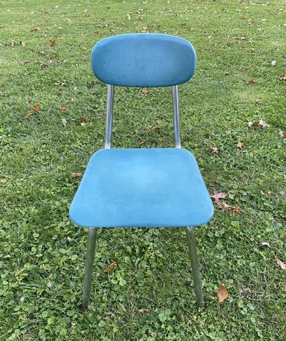 Vintage School Desk Chair Blue Mid Century Modern Cover