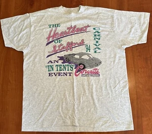 Vintage 1994 Corvette Karneval lässiges grafisches Hemd Herren Large XL Einzelnaht USA - Bild 1 von 7