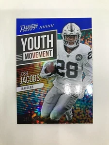 Prestige Josh Jacobs 2020 movimiento juvenil azul paralelo Xtra Points #181/29 - Imagen 1 de 2