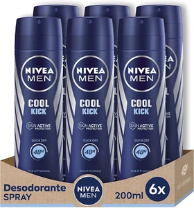 NIVEA Spray Cool Kick Men – 200 ML – 6 Pezzi - Foto 1 di 12