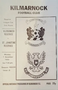 Kilmarnock Reserves v St Johnstone Reserves, Reserve League Cup 2nd Round 1993 - Picture 1 of 1