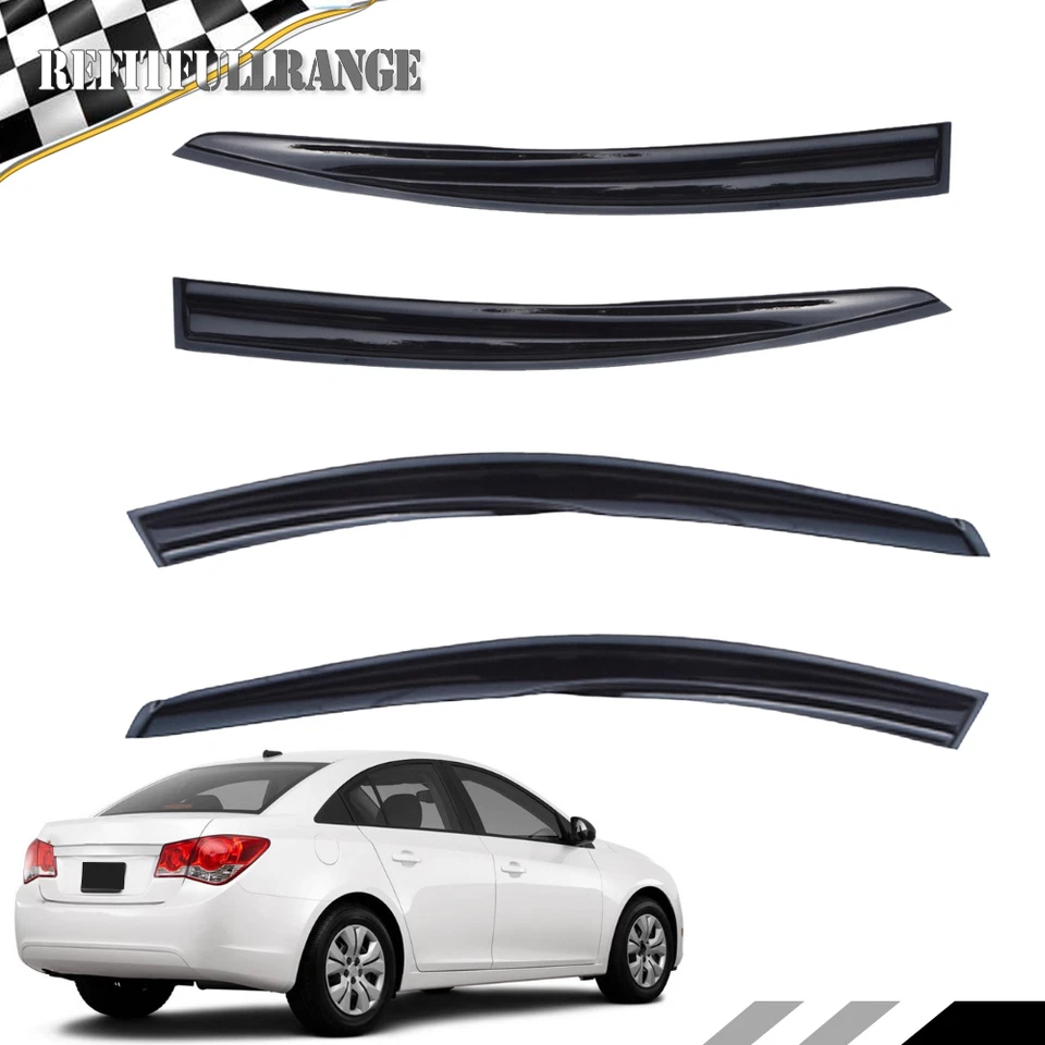 4Pcs Window VisorS Rain Guards Fit For 2011 2012 2013 2014 2015 Chevrolet Cruze Foto 1 de 4