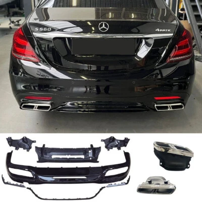 ✅ Difusor Trasero + Cubiertas de Tubo Escape Para MERCEDES CLASE S W222 Mopf AMG - Imagen 1 de 2