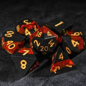 Poly Resin DND Dice Set 7PCS Sharp Edge Polyhedral Die RPG Dungeons and Dragons - Picture 1 of 6